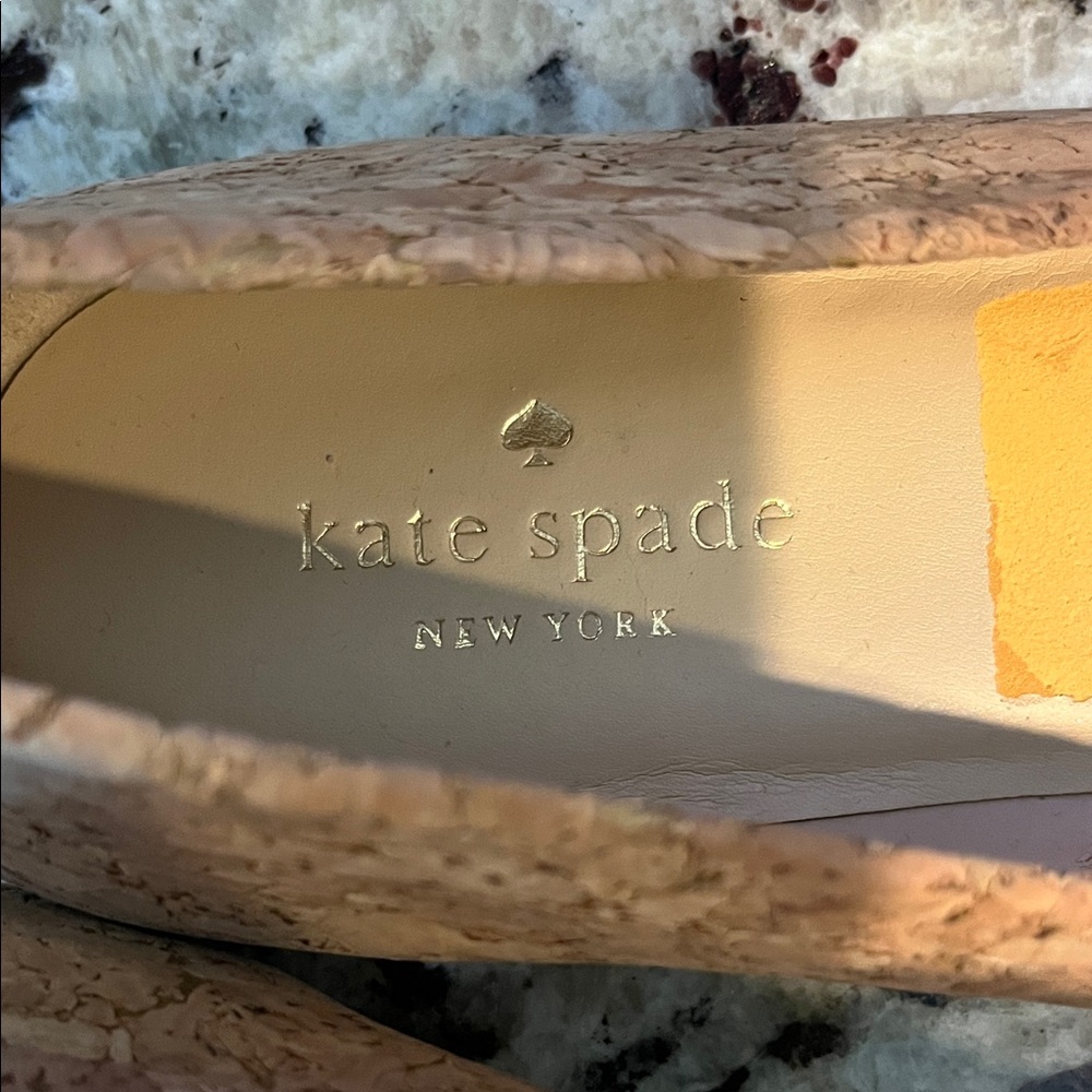 Kate Spade Cork Flats with Pink Bow - Picture 2 of 9